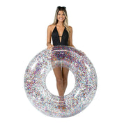 Inflatable Pool Float Multicolor Glitter Jumbo 48 Inch PoolCandy