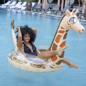 Inflatable Giraffe Animal Pool Tube PoolCandy