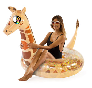 Inflatable Giraffe Animal Pool Tube PoolCandy