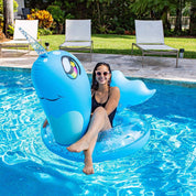 Inflatable Pool Tube Narwhal Animal with Glitter