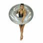 Inflatable Pool Tube Silver Glitter Jumbo Size