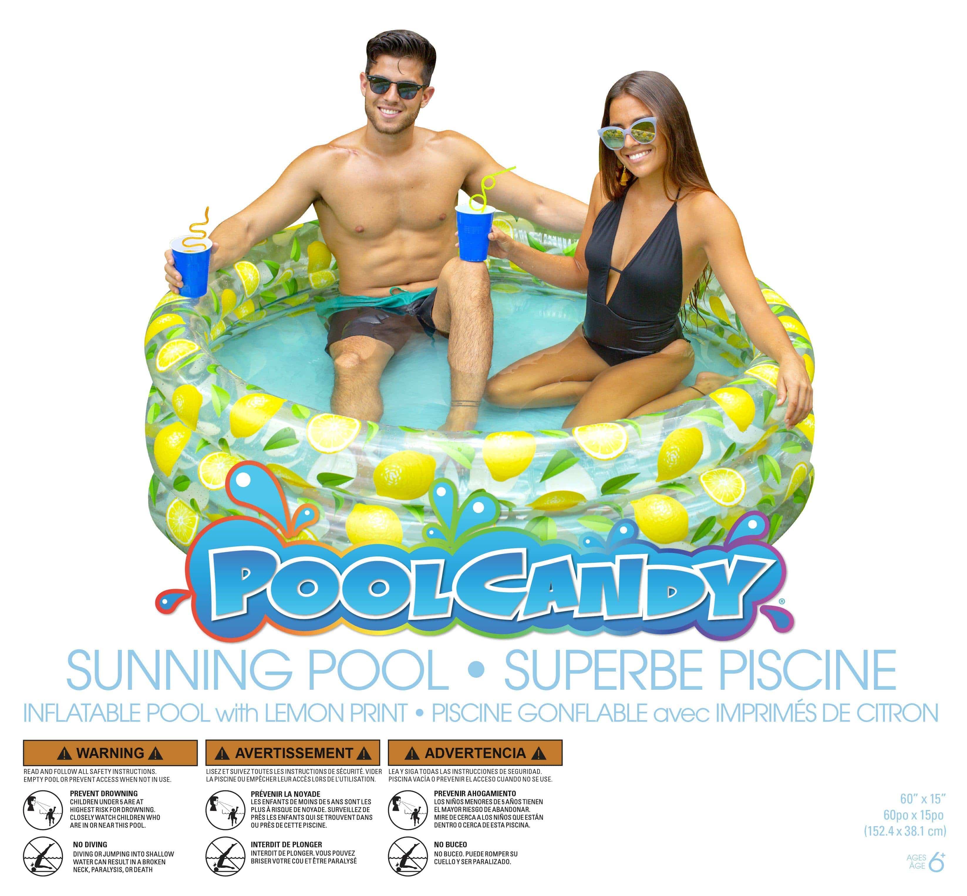 Inflatable Sunning Pool Lemon Print PoolCandy