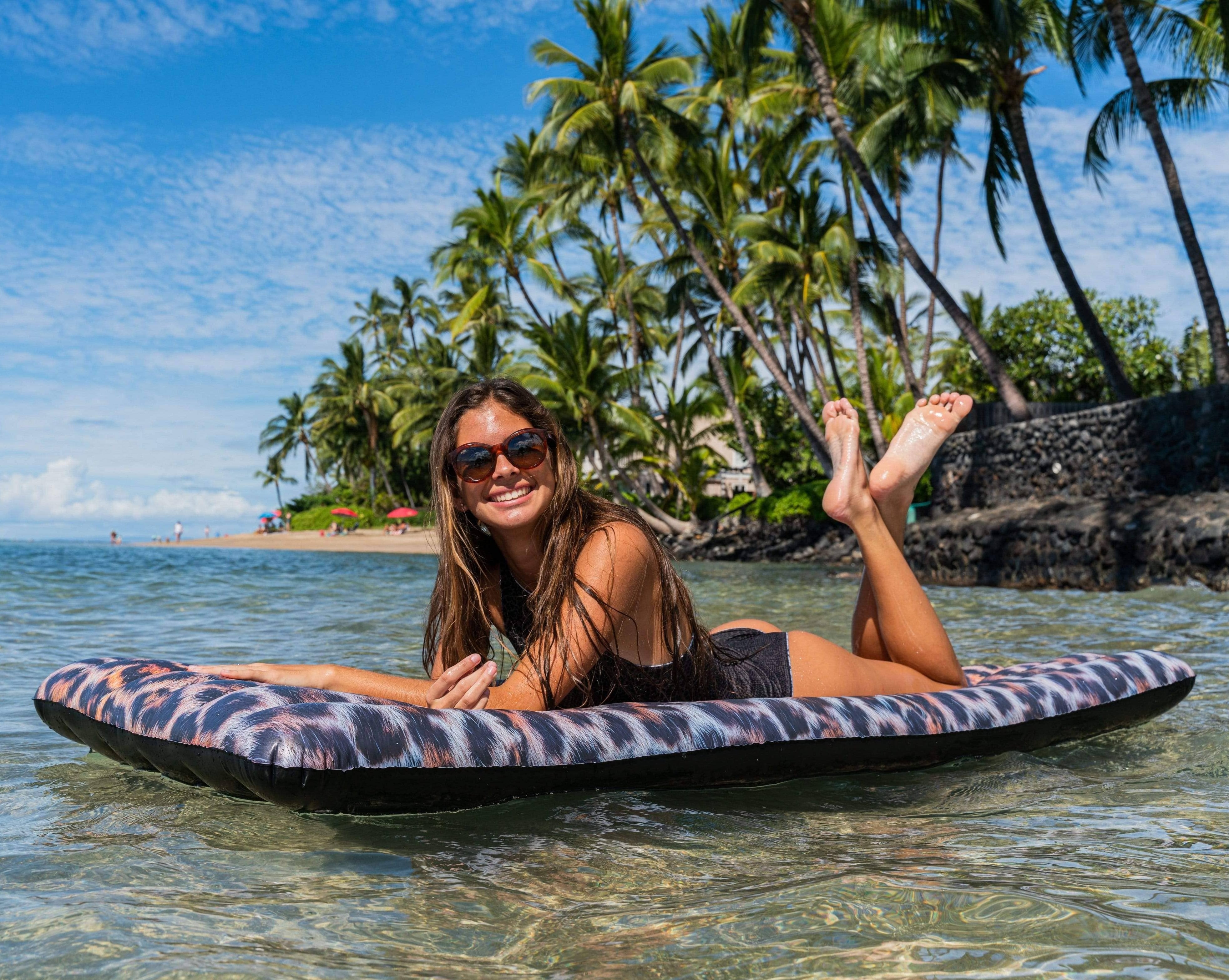 Inflatable Pool Raft Leopard Print Deluxe PoolCandy