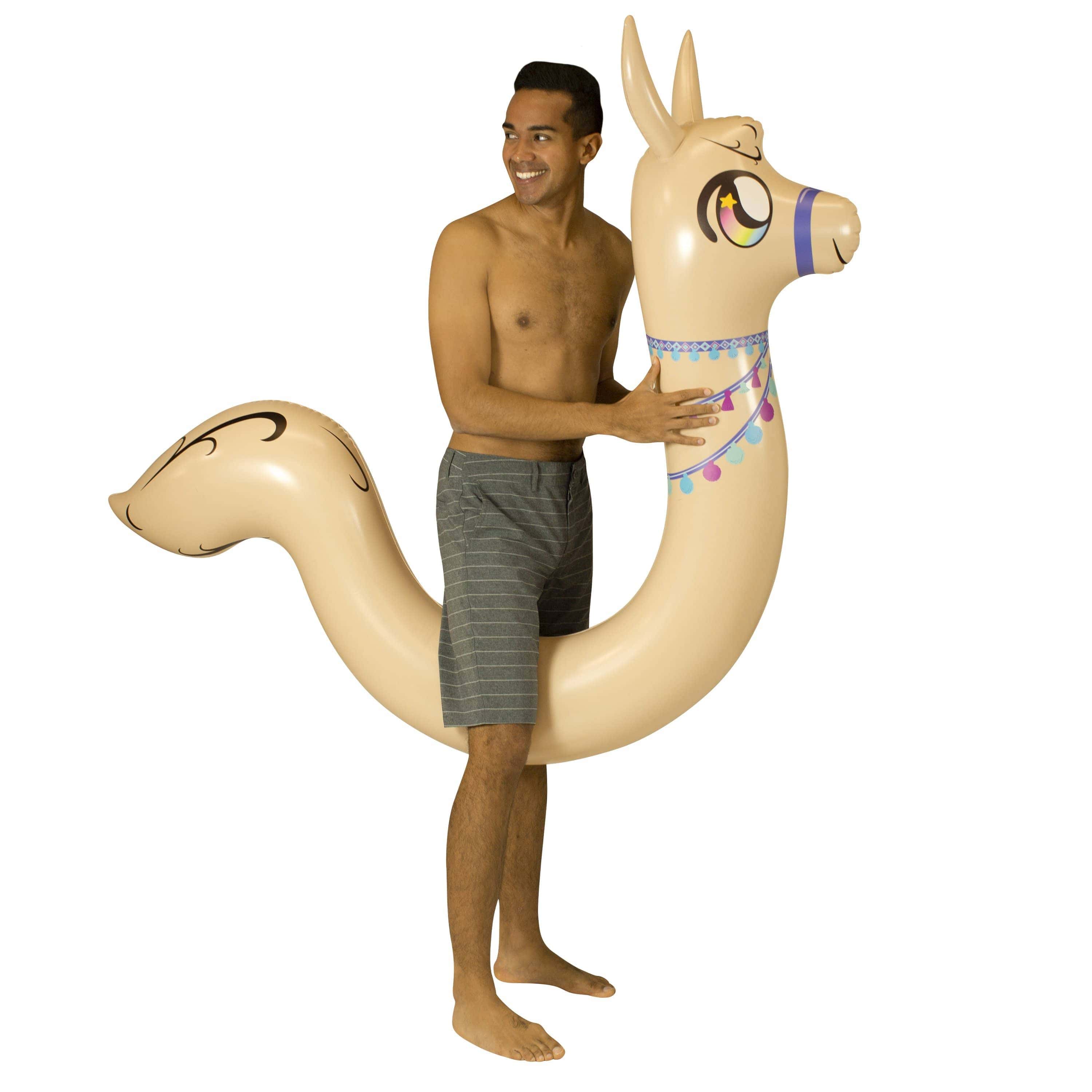 Inflatable Ride-On Pool Noodle Llama Animal