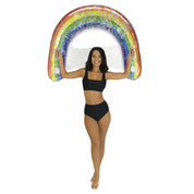 Inflatable Sun Chair Rainbow Classic Glitter Jumbo Size  PoolCandy