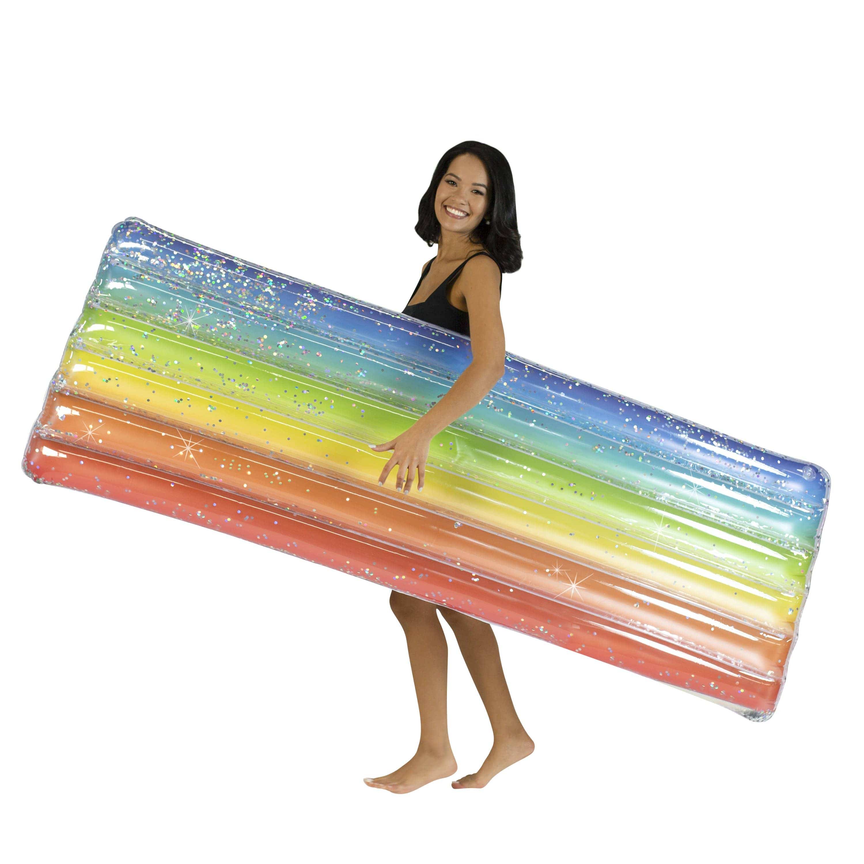 Inflatable Rainbow Pool Raft Haze Glitter Large Size – PoolCandy