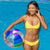 Inflatable Beach Ball Classic Rainbow Glitter PoolCandy