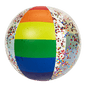 Inflatable Beach Ball Classic Rainbow Glitter PoolCandy