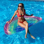 Inflatable Rainbow Half Island Pool Float Glitter PoolCandy