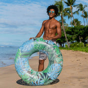 Inflatable Tropical Palm Print Jumbo Pool Tube PoolCandy