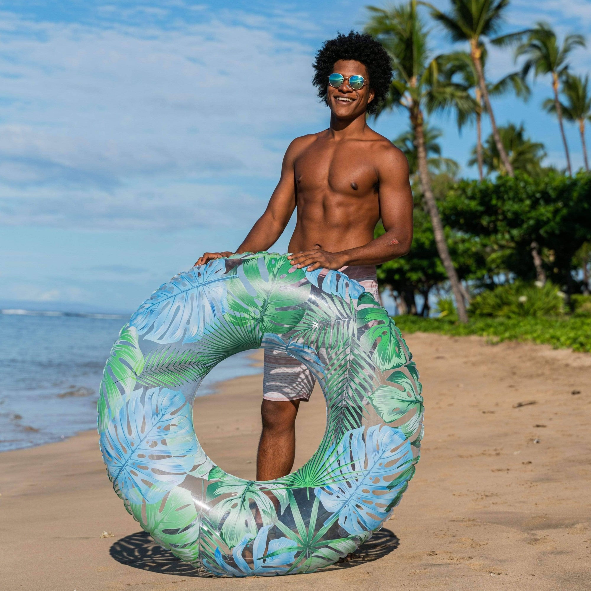 PoolCandy Resort Collection Tropical Palms Jumbo 48" Pool Tube
