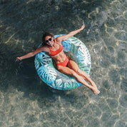 Inflatable Tropical Palm Print Jumbo Pool Tube PoolCandy