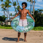 Inflatable Tropical Palm Print Jumbo Pool Tube PoolCandy