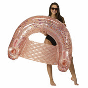 Inflatable Sun Chair Rose Gold  Glitter Jumbo Size PoolCandy