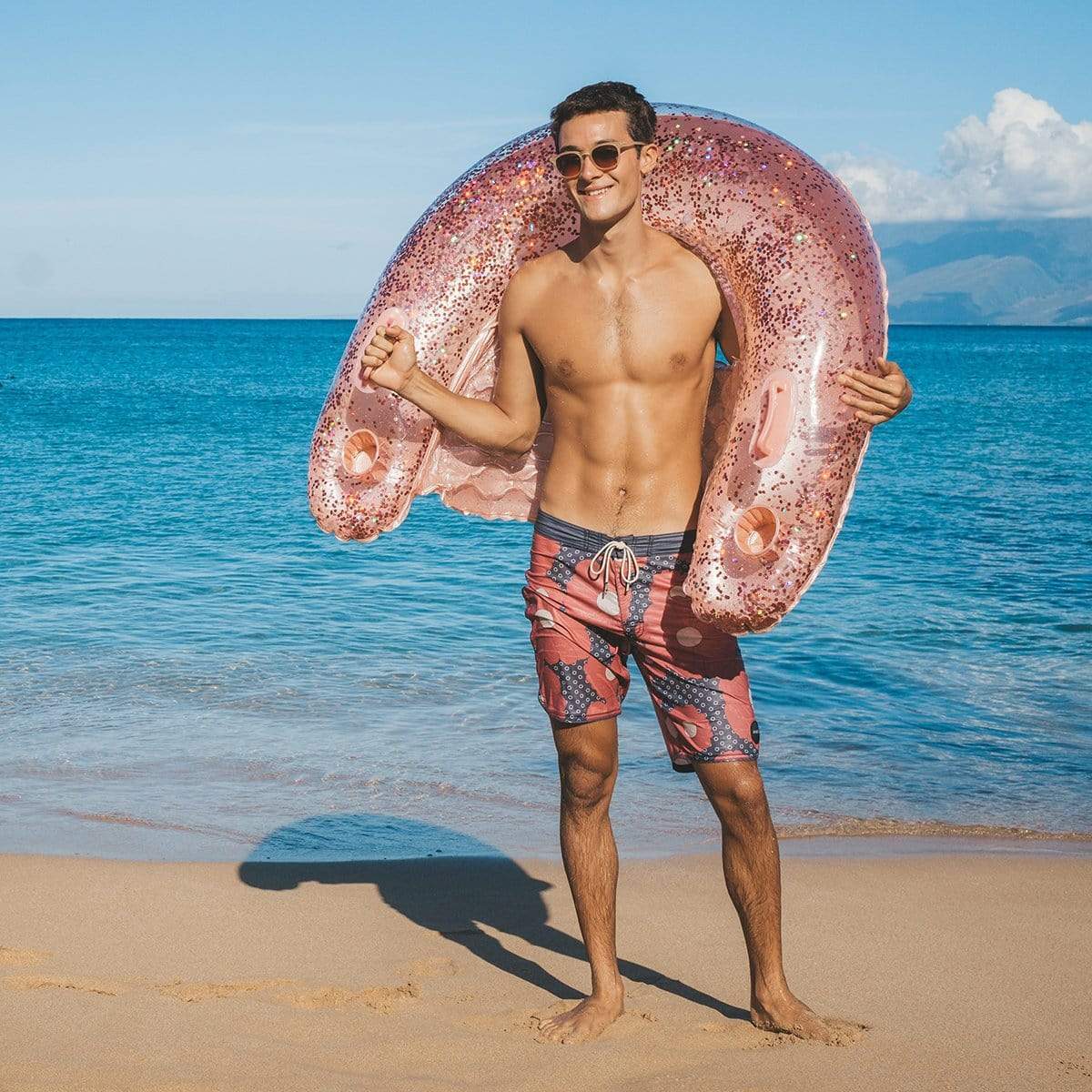 Inflatable Sun Chair Rose Gold  Glitter Jumbo Size PoolCandy