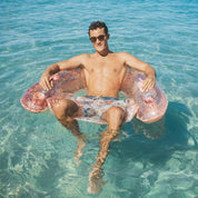 Inflatable Sun Chair Rose Gold  Glitter Jumbo Size PoolCandy