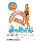 Jumbo Sun Chair Glitter Rose Gold PoolCandy