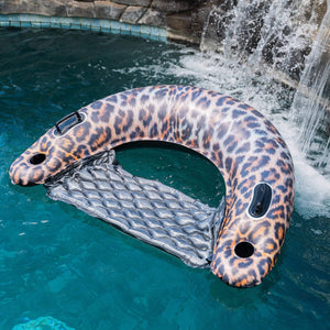 Inflatable Sun Chair Leopard Print Jumbo Size PoolCandy