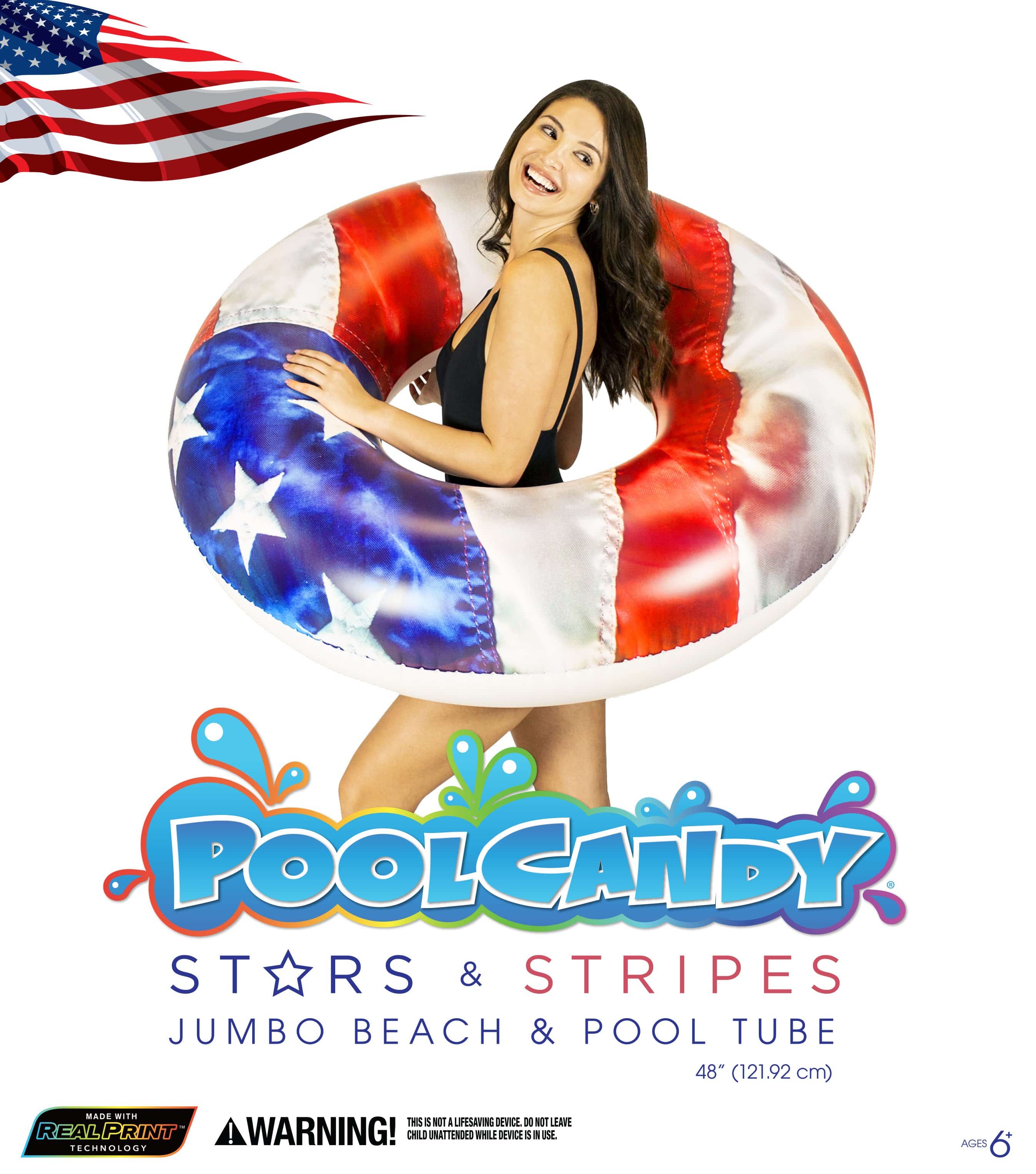 PoolCandy Pool Tube PoolCandy Stars & Stripes  Jumbo 48" Pool Tube