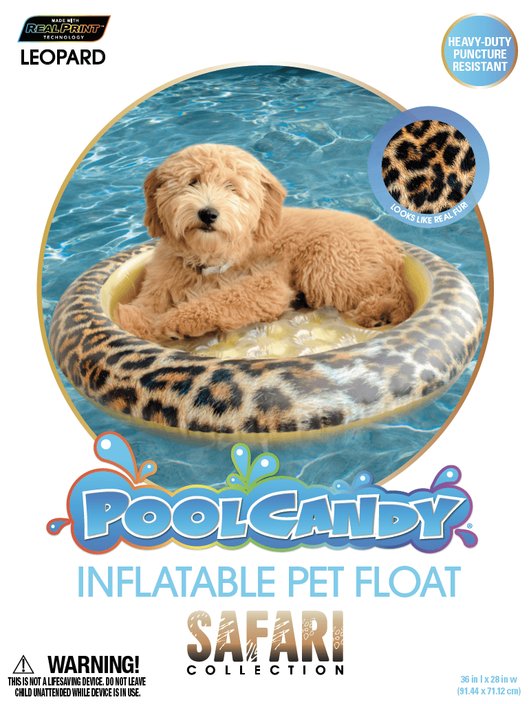 Inflatable Small Dog Float Safari Print PoolCandy