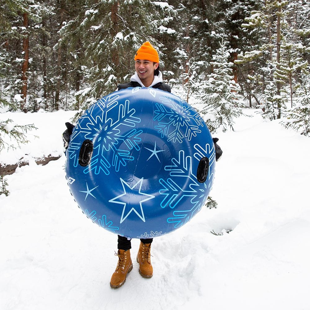 SnowCandy Inflatable Snow Tube Snow Tube Blue Pro Edition 48 inch SnowCandy