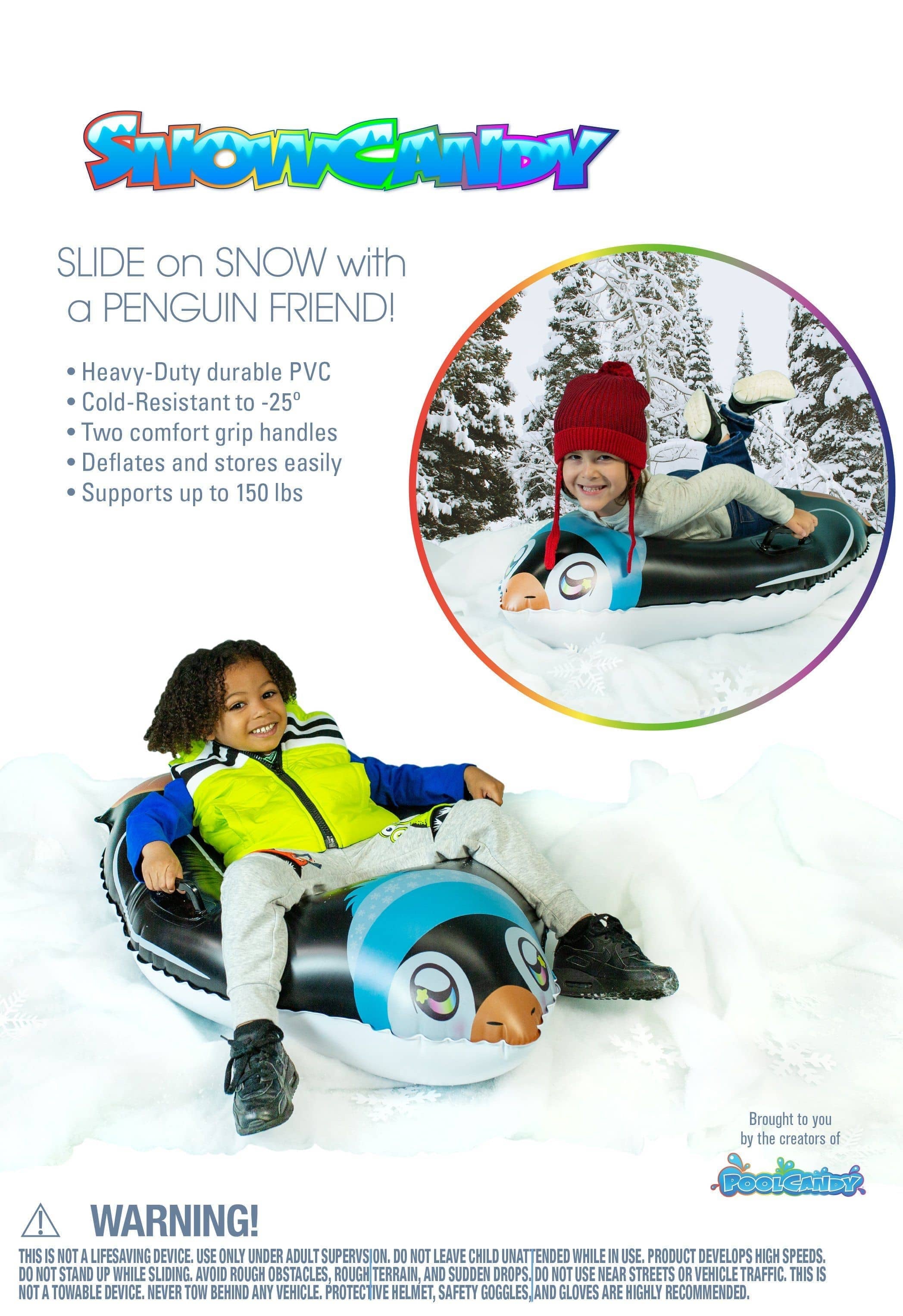 Inflatable Penguin Snow Sled -SnowCandy