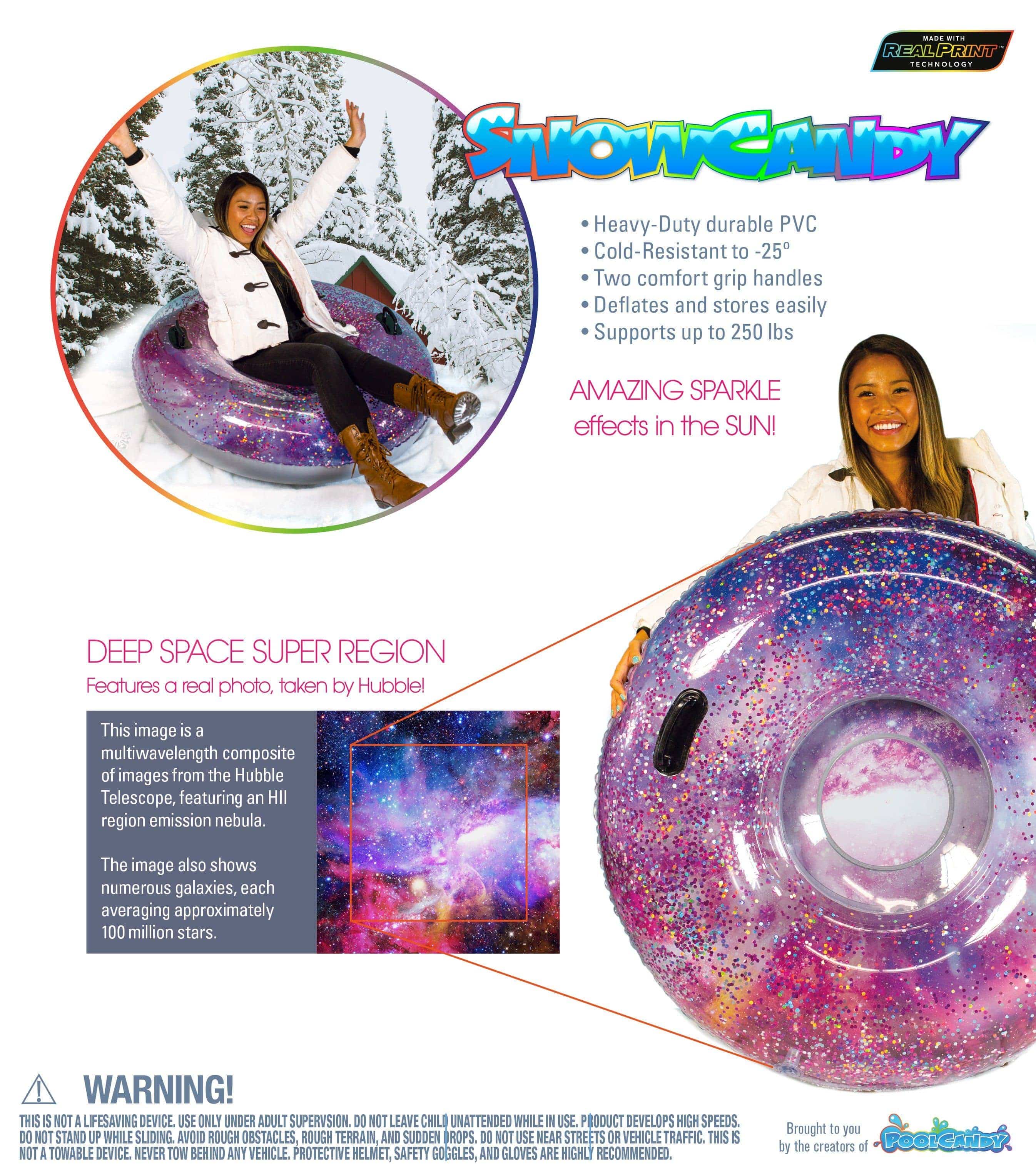 Glitter Galaxy Snow Tube 48" by SnowCandy