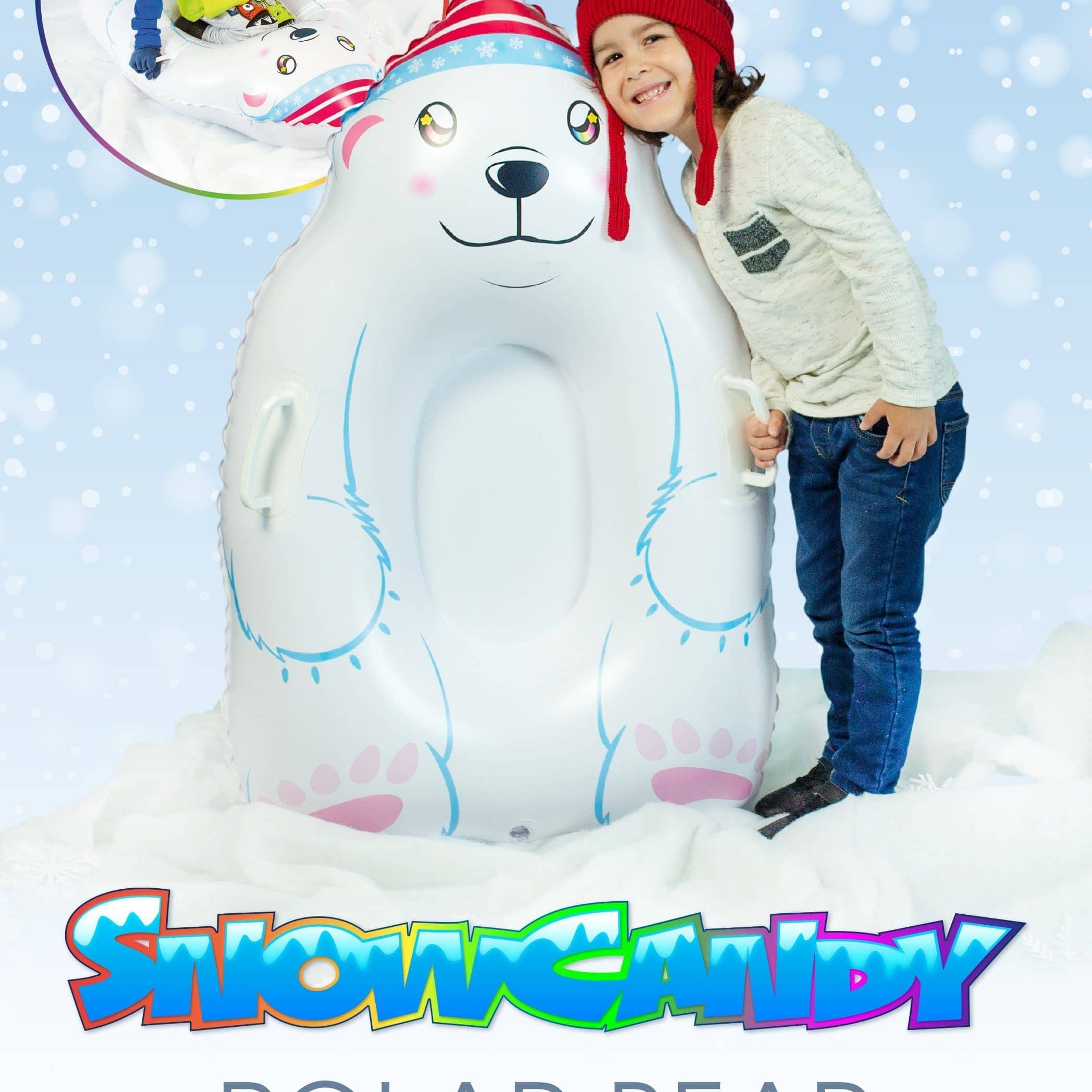 Inflatable Polar Bear Snow Sled - SnowCandy