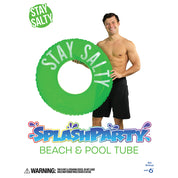 SplashParty 36" Beach & Pool Tube - - Sour Apple Green - "Stay Salty"