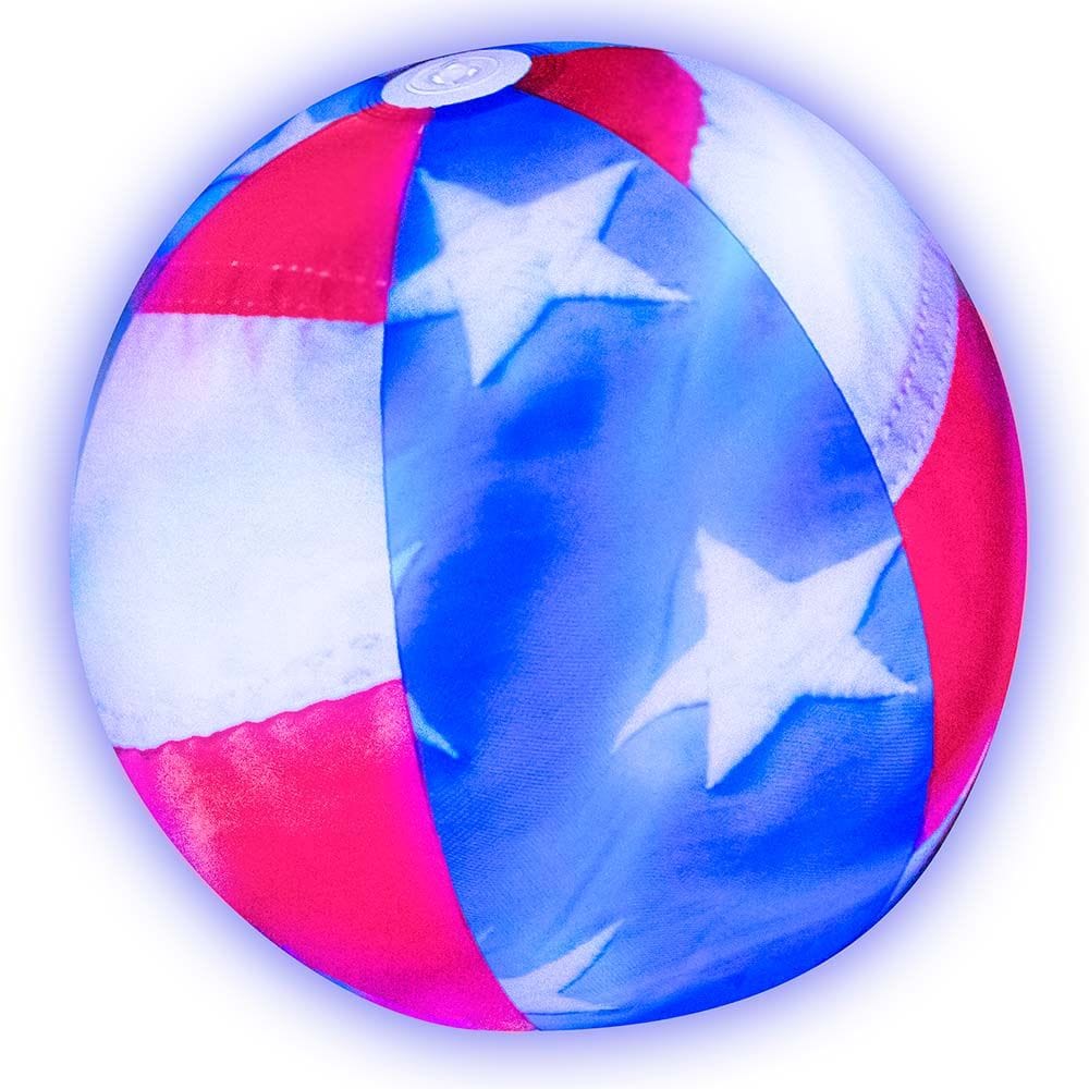 Inflatable Beach Ball Stars & Stripes Illuminated LED Jumbo