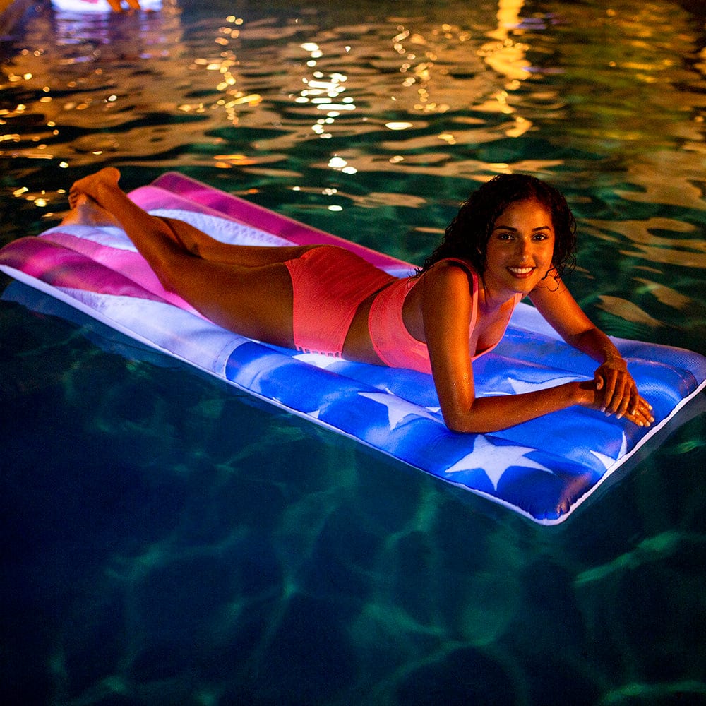 Stars & Stripes Pool Raft Illuminated LED Deluxe
