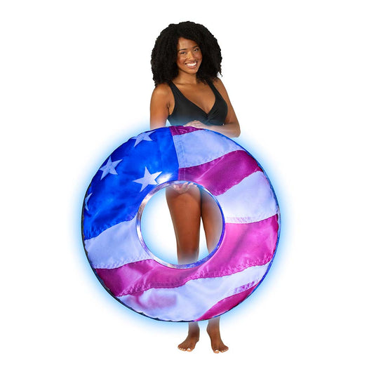 Inflatable Stars & Stripes Illuminated LED Pool Tube