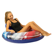 Inflatable Stars & Stripes River Tube with Back Rest Jumbo Size