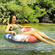 Inflatable Stars & Stripes River Tube with Back Rest Jumbo Size