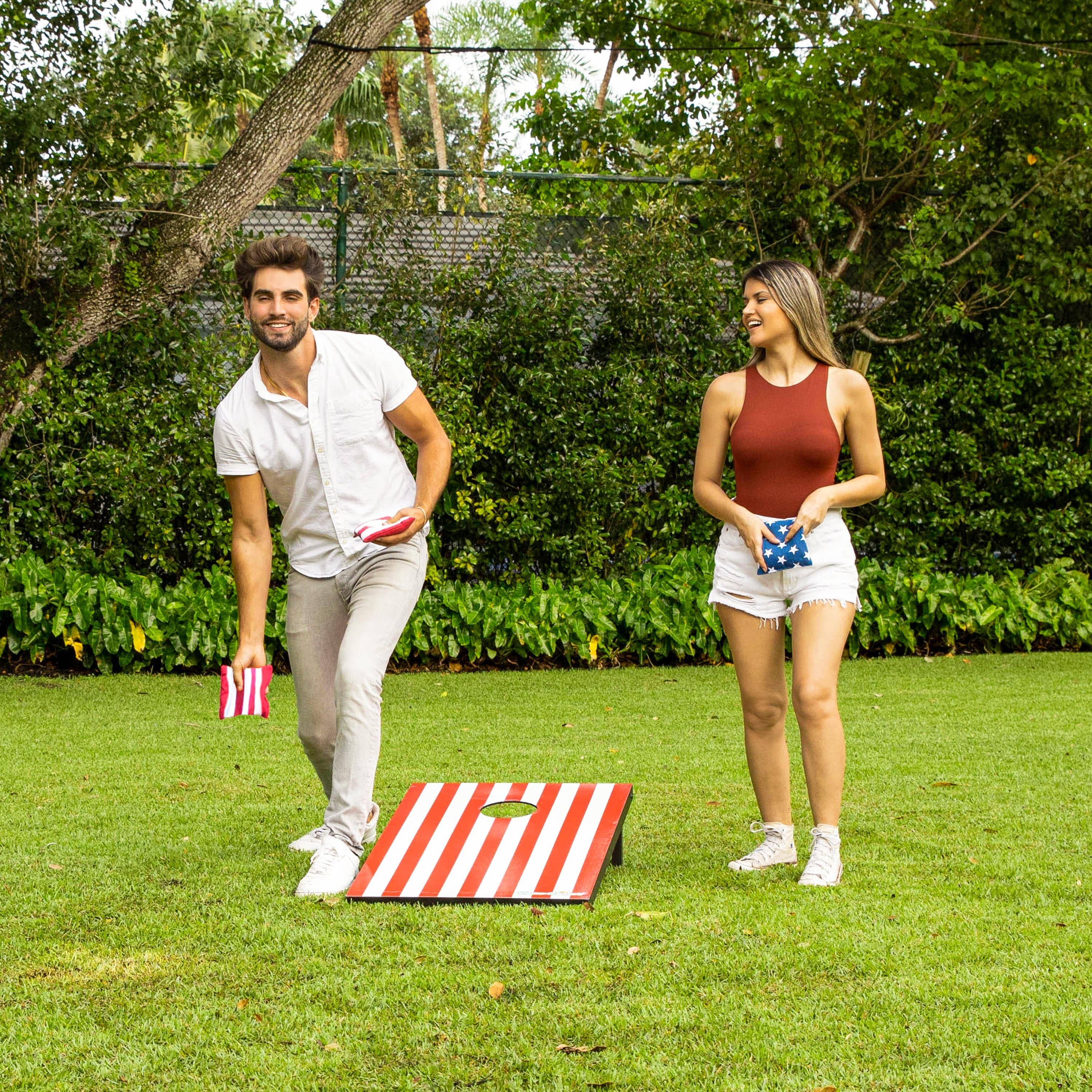 Wooden Cornhole Board Stars & Stripes YardCandy